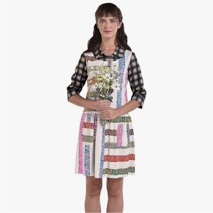 Netflix Stranger Things Eleven Costume w/ Multicolor Stripes Patchwork Size L/XL